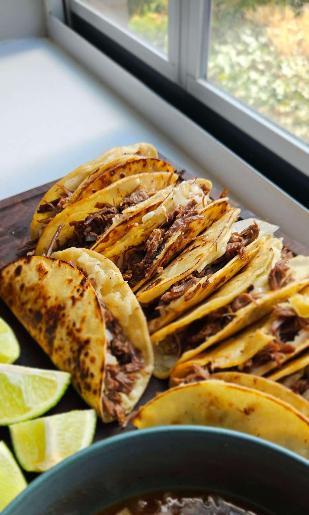Slow Cooked Crispy Birria Tacos with Rich Consomé